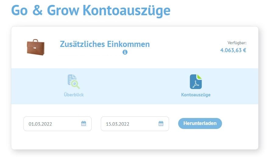 Kontoauszüge Bondora Go and Grow