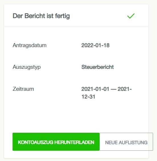 Robocash Steuerbericht