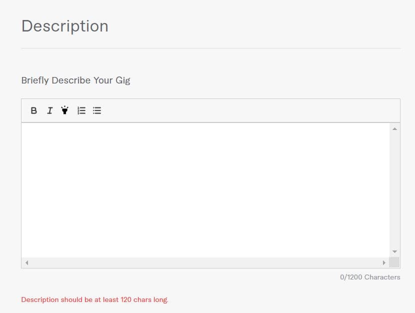 Create Fiverr Gig, Description