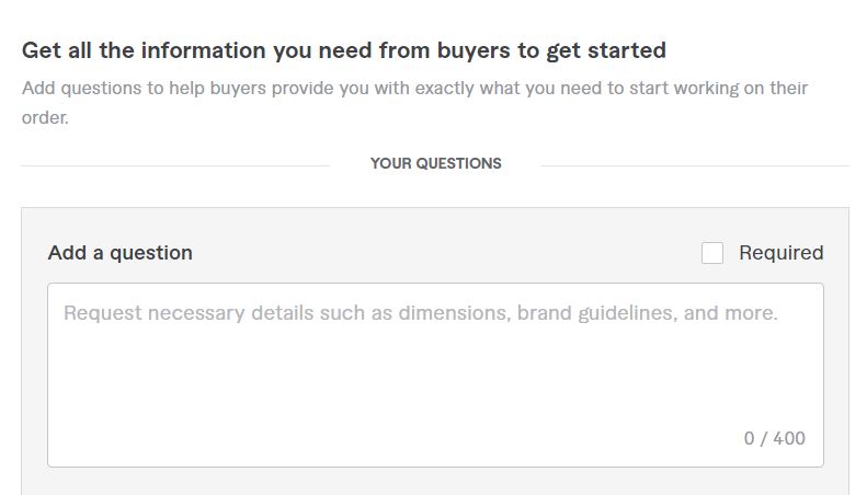 Create Fiverr Gig, Documents