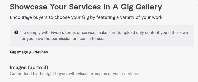 Create Fiverr Gig, Gig Images
