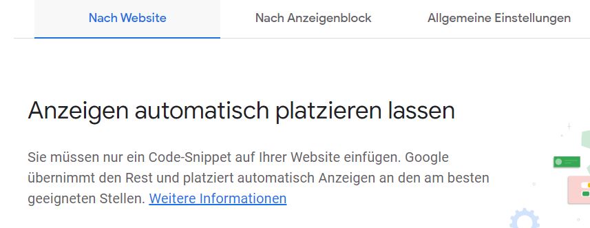 Automatische Anzeigen Google Adsense