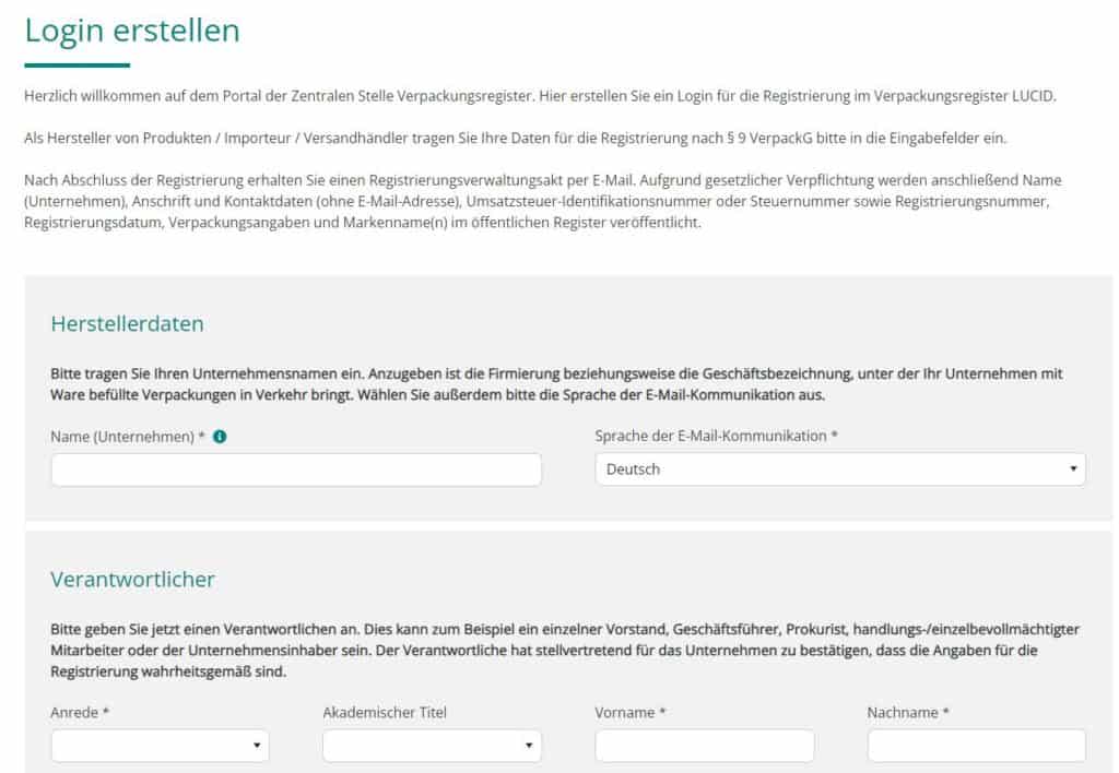lucid verpackungsregister Login erstellen