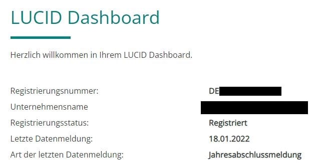 lucid Registrierungsnummer